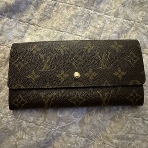 Louis Vuitton Black and Gold Monogram Wallet